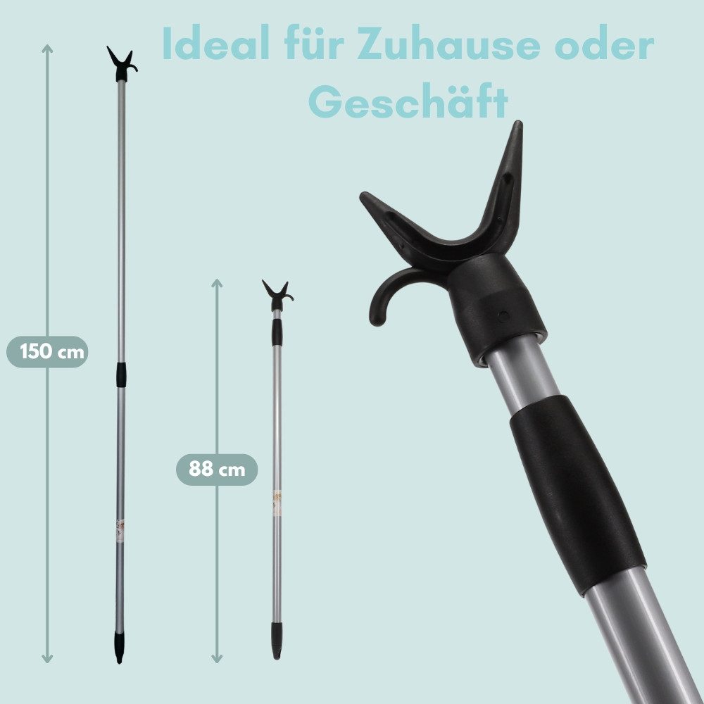 GarPet Garderobenstange Teleskopstange mit Haken Kleider Greifer Schrank St günstig online kaufen