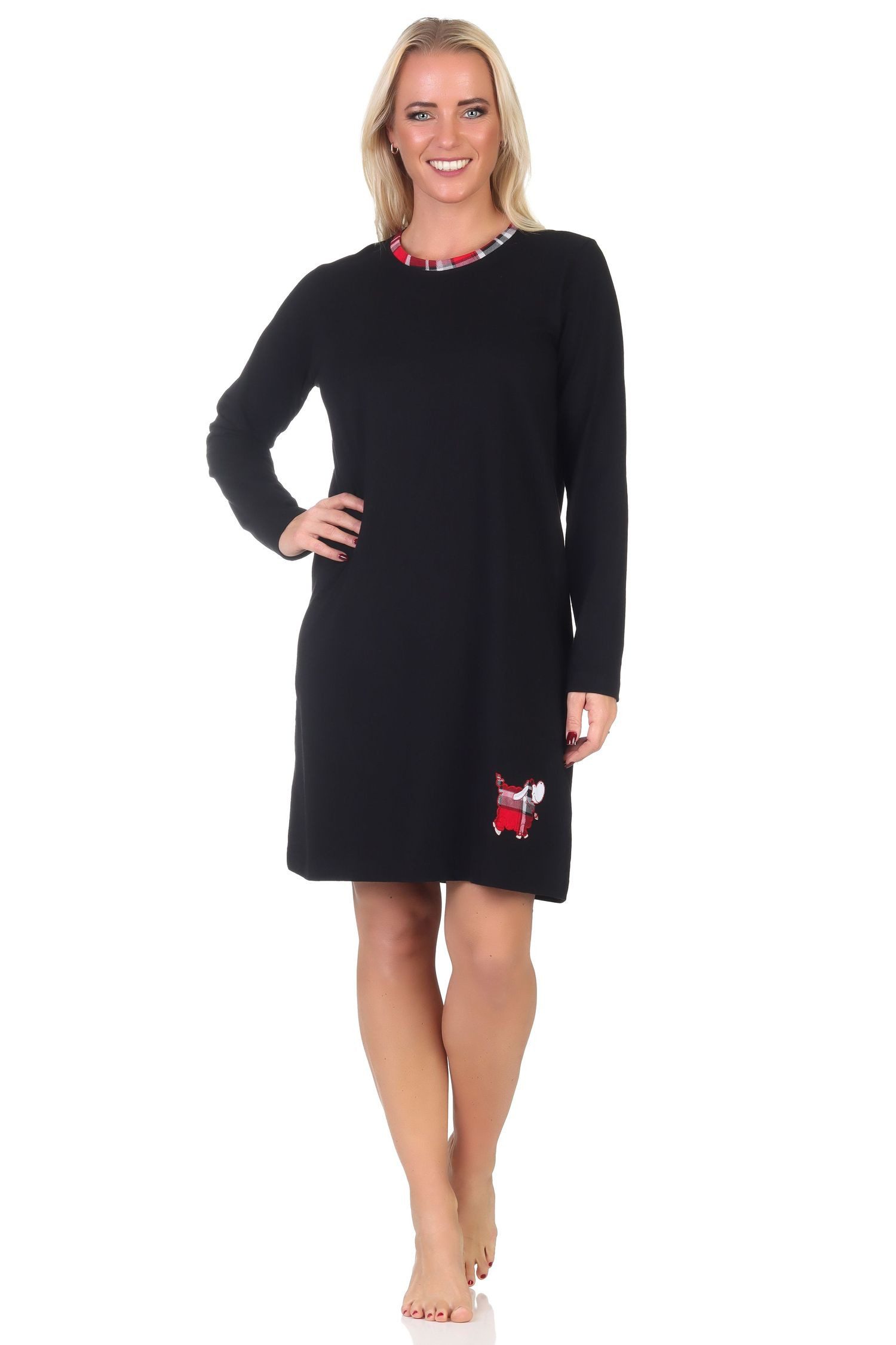 Normann Nachthemd Normann Damen langarm Nachthemd mit Tiermotiv - auch in Übergrößen