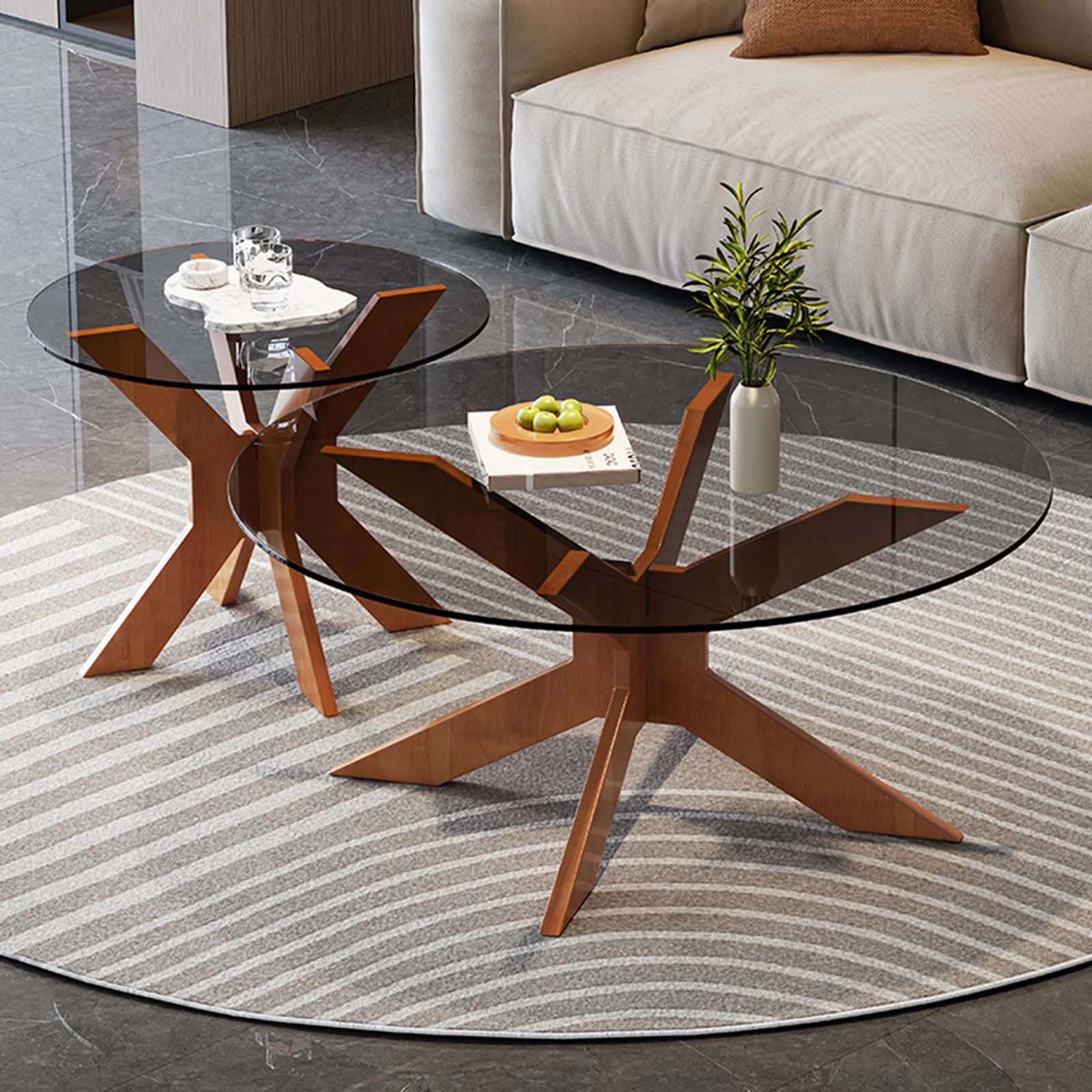 TWSOUL Couchtisch 2-teiliges Set Couchtisch,Tischplatte aus günstig online kaufen
