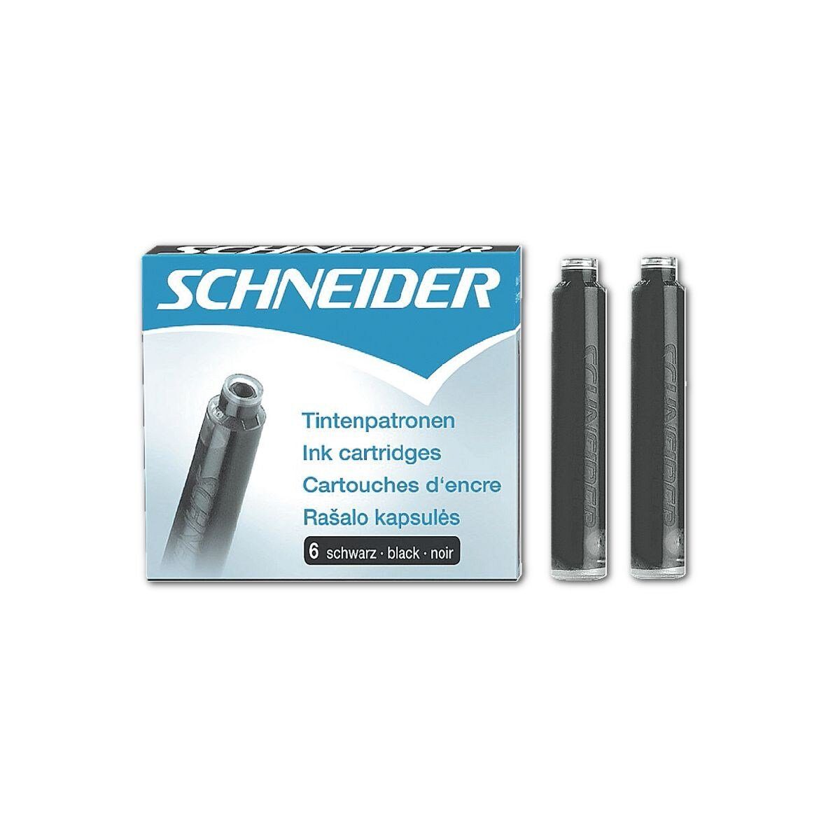 (6-tlg., 6603 auswaschbar) Schneider Tintenpatrone schwarz