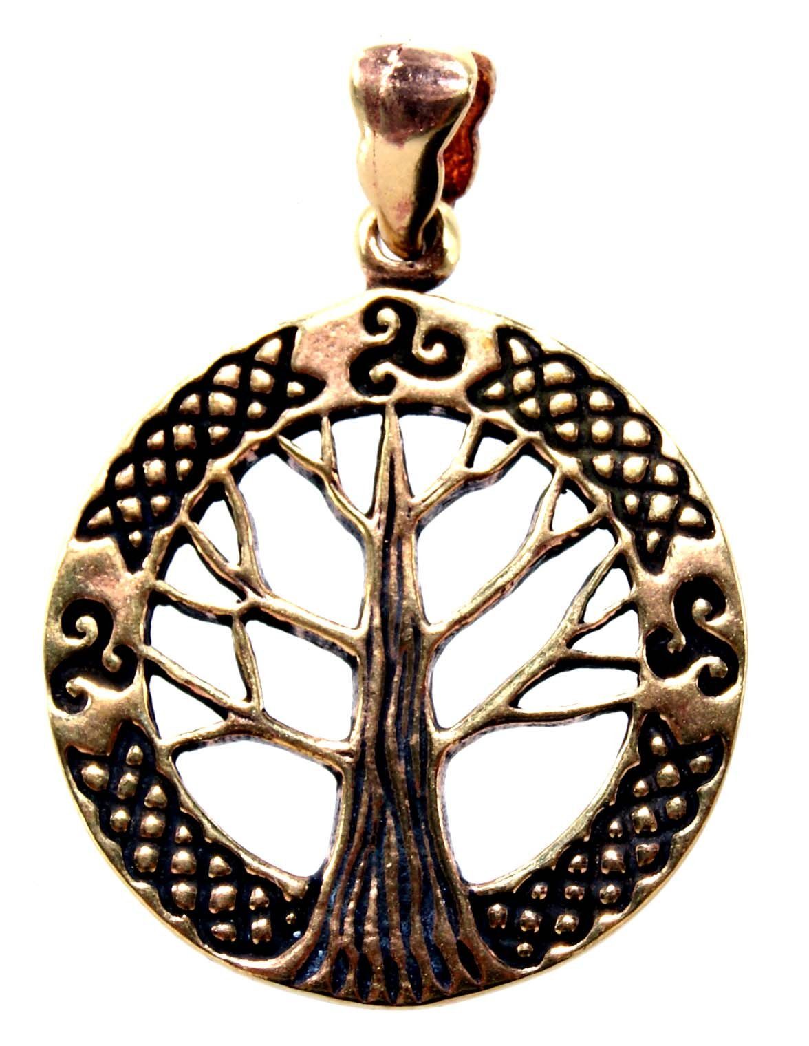 Yggdrasil Kettenanhänger Anhänger Baum of Kiss Tree Lebens Life of Leather Lebensbaum Bronze