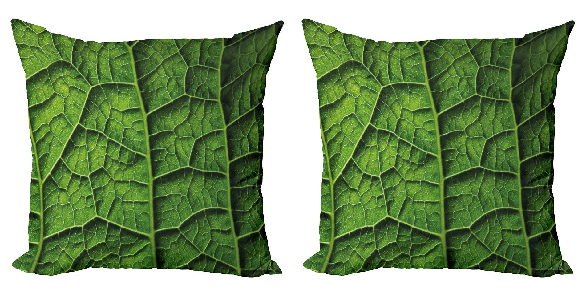 Kissenbezüge Modern Accent Doppelseitiger Digitaldruck, Abakuhaus (2 Stück), Blätter Wald-Baum-Blatt Textur