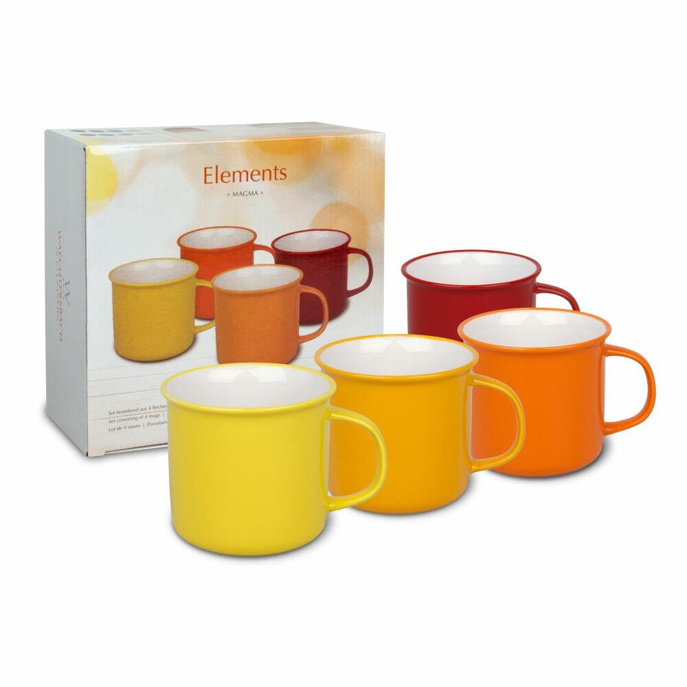 Waechtersbach Becher Elements Magma 4er Set 380 ml, New Bone China