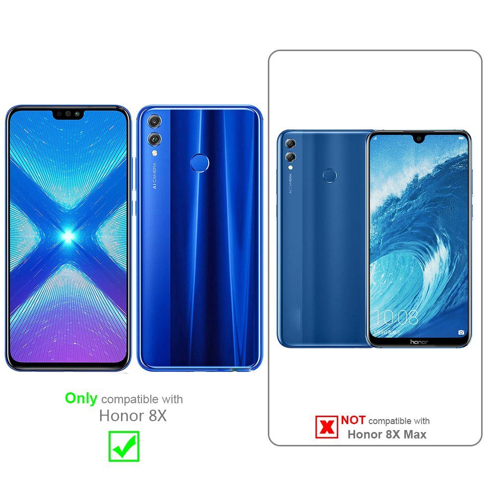 Cadorabo Handyhülle für Honor 8X Hülle Honor 8X, Hülle Schutzhülle Blumen Flower mit Standfunktion Kartenfach Magnet