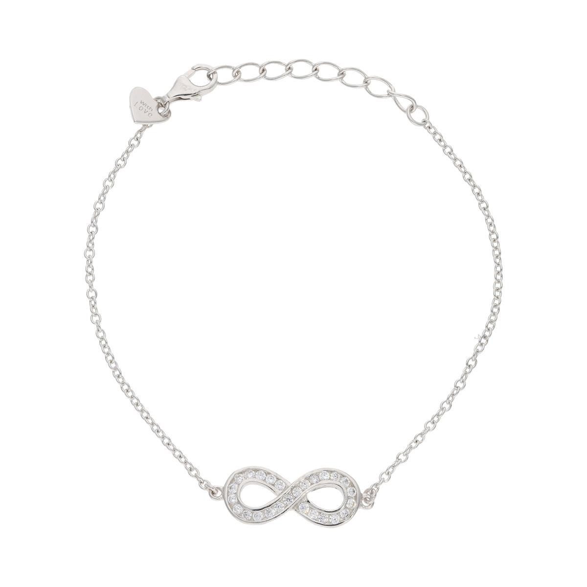 JuwelmaLux Silberarmband Infinity Armband Silber 925 mit Zirkonia JL16-03-0728 JuwelmaLux (kein Set, 1-tlg., kein Set)