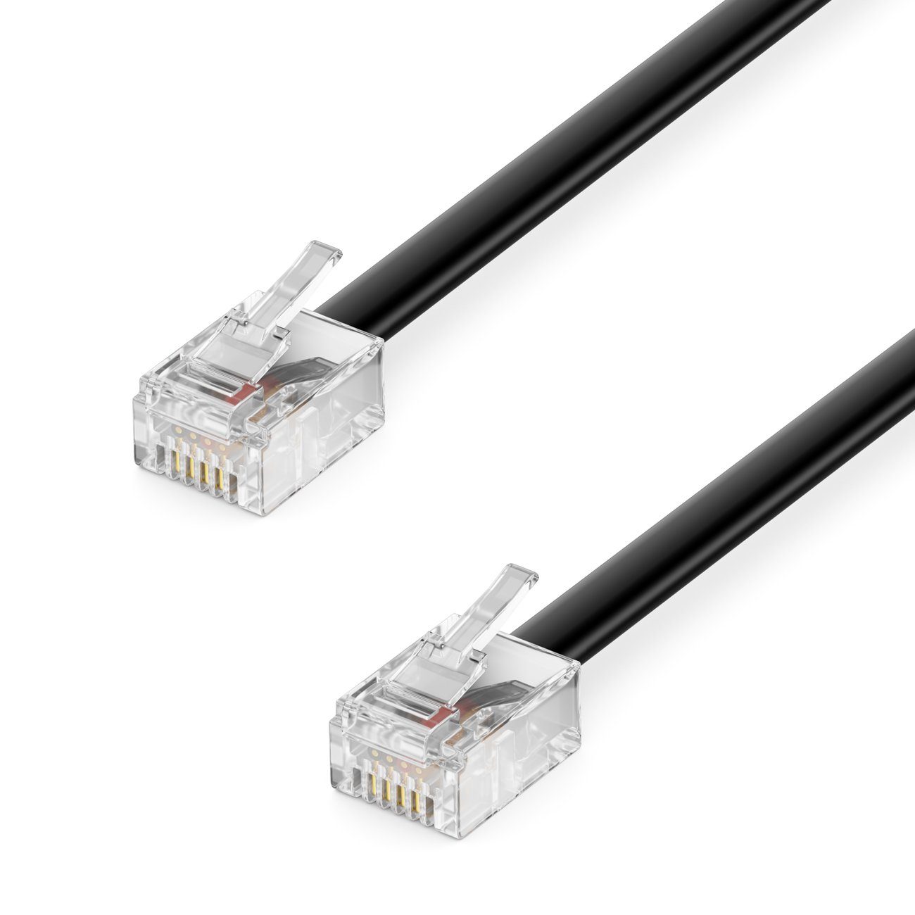 deleyCON deleyCON 2m Telefonkabel Modularkabel 6P4C Westernkabel RJ11 auf RJ11 LAN-Kabel