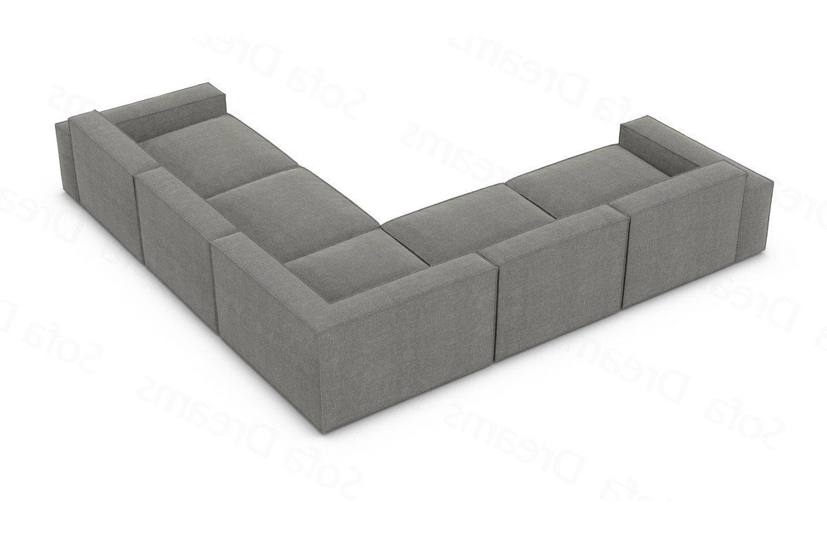 Sofa Dreams Ecksofa Stoffsofa Polsterecksofa Stoff Struktursofa Sofa, Loungesofa Form L Formenta dunkelgrau37