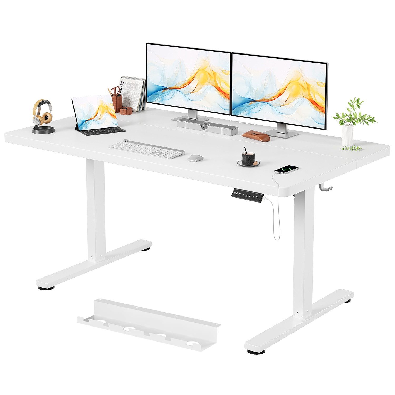 HOMALL Schreibtisch Tisch mit Speicherfunktion und Sitzpausen-Erinnerung, 18 mm dick (Maße 140x70/160x80,6-Tasten-Handsteuerung mit LED-Anzeige,mit Kabelmanagement, ideal für Homeoffice und Büro)