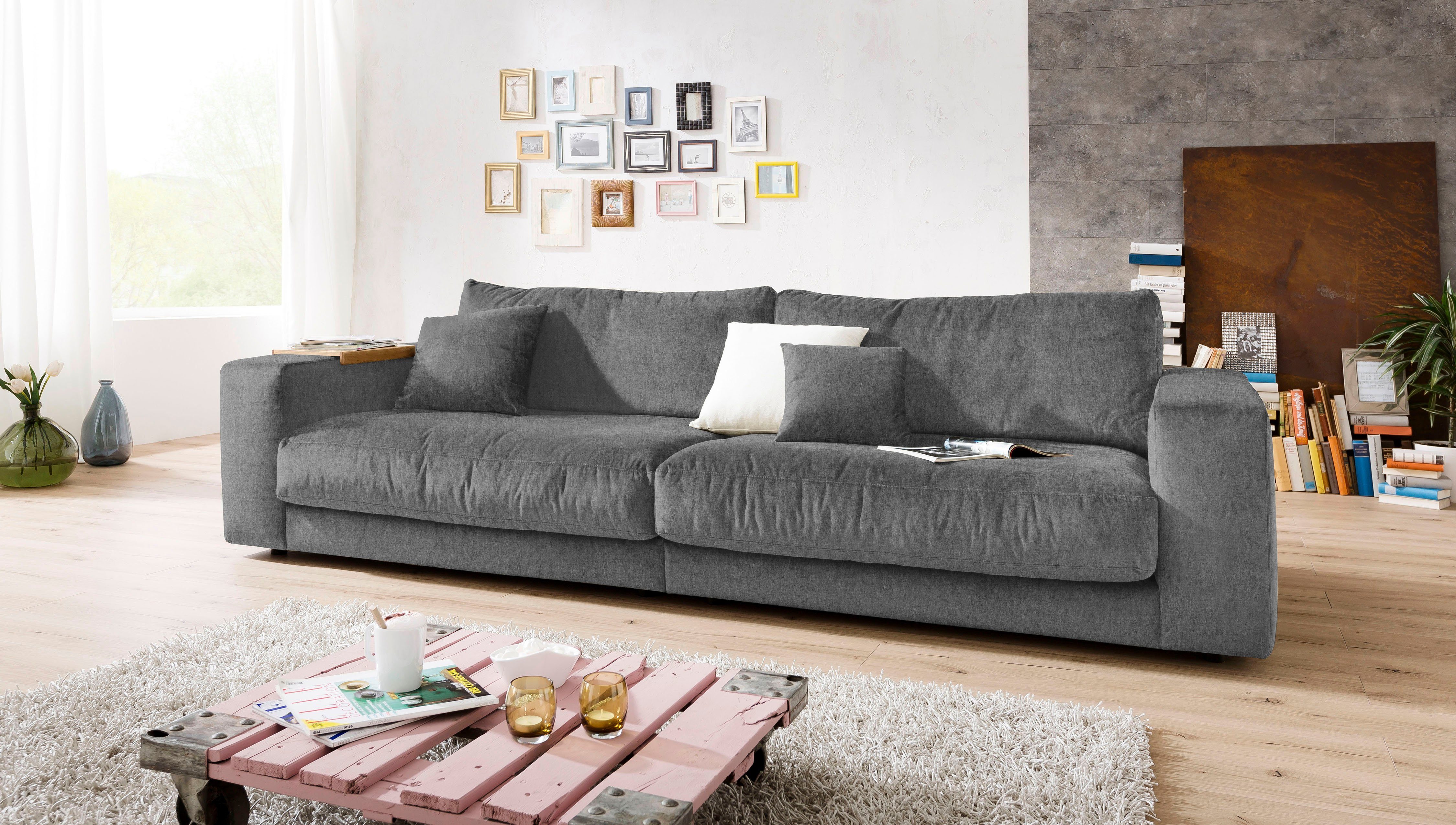 3C Candy Big-Sofa Enisa II, incl. care Flatterkissen, Wahlweise Flecken-Schutz-Bezug Easy mit 1