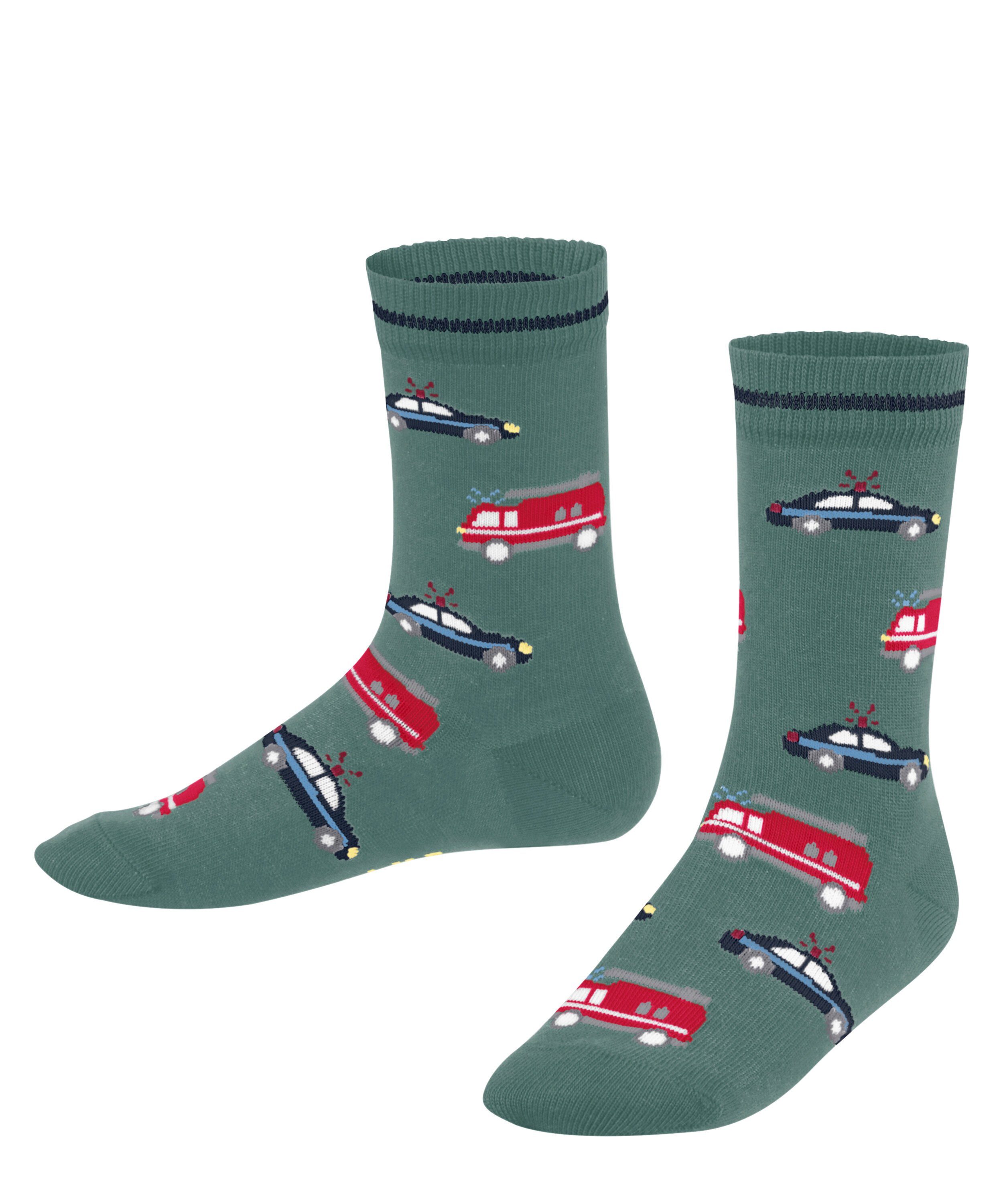 FALKE Socken Police and Fire Cars (1-Paar) dark jade (7248)