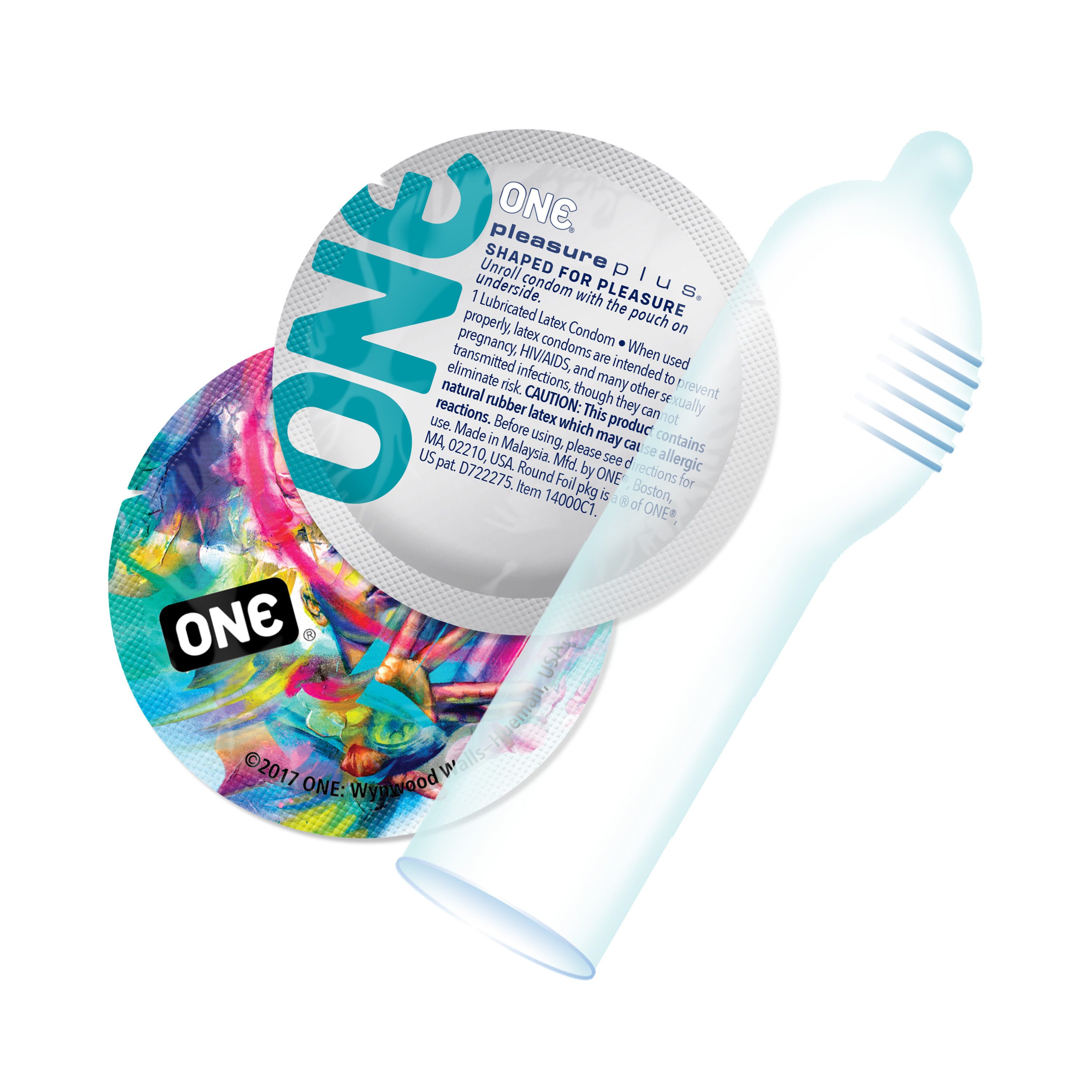 ONE Kondome Pleasure Plus Packung mit, 12 St., Spezialformkondome mit innen geripptem Kopfteil, vegan & ohne schädlichen Inhaltsstoffe