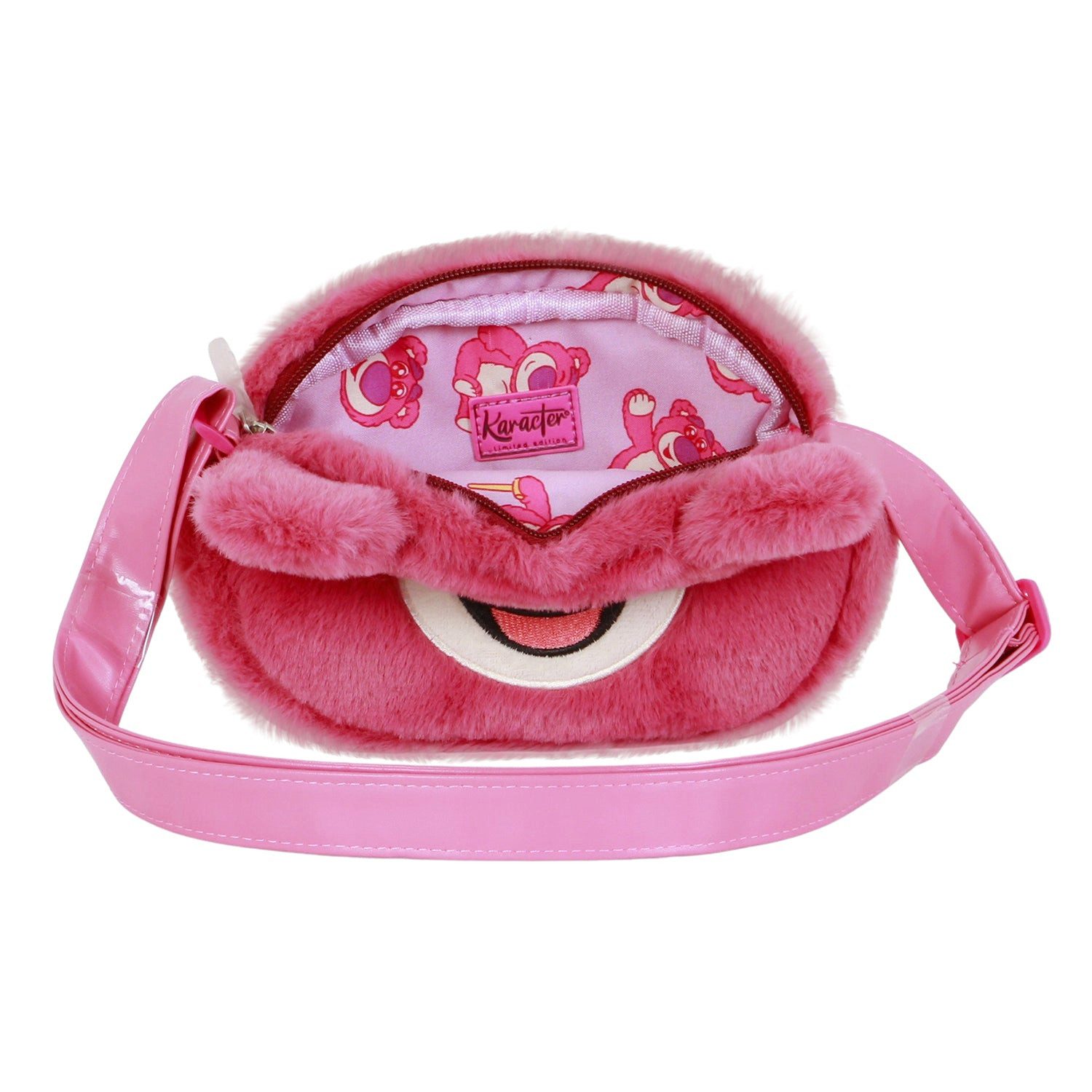 Karactermania Umhängetasche Disney Lotso Bär Mini Tasche Plüsch, Verstellbarer Schultergurt & Innenfutter mit Motiv