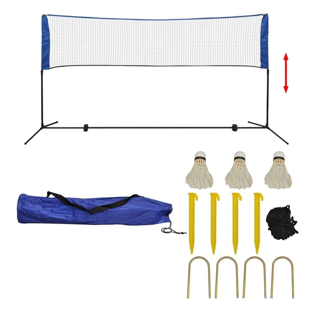 Federballnetz 300/500x155 vidaXL Set cm Bälle 3 Volleyballnetz vidaXL Badmintonnetz mit Badmintonnetz