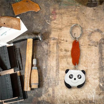 Monkimau Schlüsselanhänger Panda Schlüsselanhänger Leder Tier Figur (Packung)