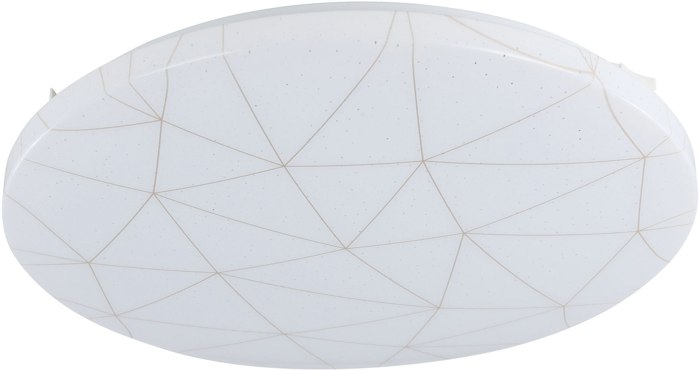 EGLO Deckenleuchte RENDE Deckenlampe, Stahl und Kunststoff, IP20, Wohnzimmerlampe, Lampe, LED fest integriert, Warmweiß, Deckenleuchte, H6,0 x Ø38 cm, weiss, 19,5W inkl.