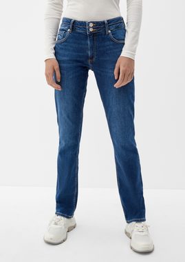 QS 5-Pocket-Jeans Jeans Catie / Slim Fit / Mid Rise / Straight Leg Waschung