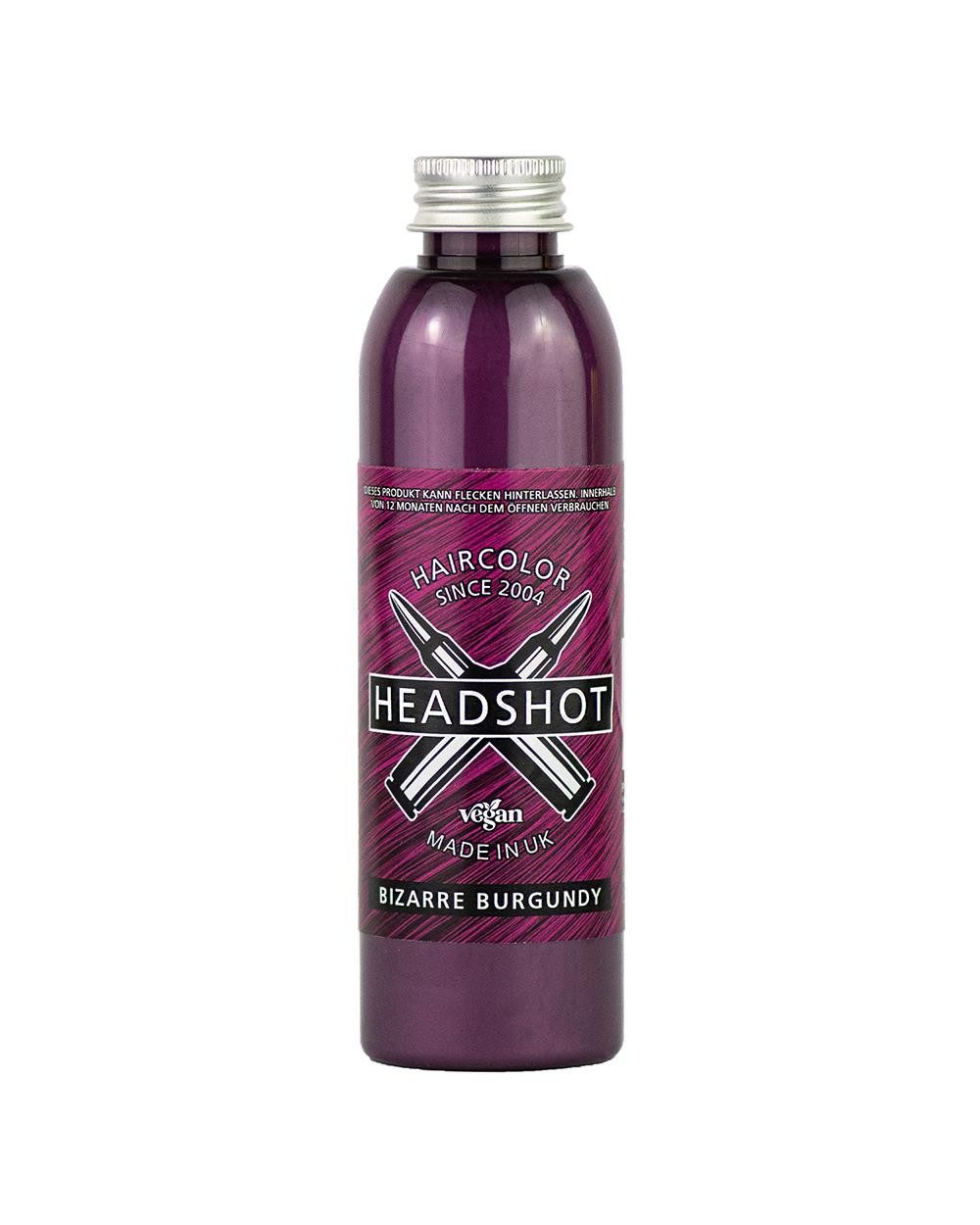 Haartönung Headshot Haartönung vegane Haarfarbe Bizarre Burgundy 150 ml, Packung, Chemikalien