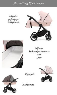 babies-on-wheels Kombi-Kinderwagen Invento 5 in 1 inkl. Sportsitz, Autositz und Iso Base in 9 Farben