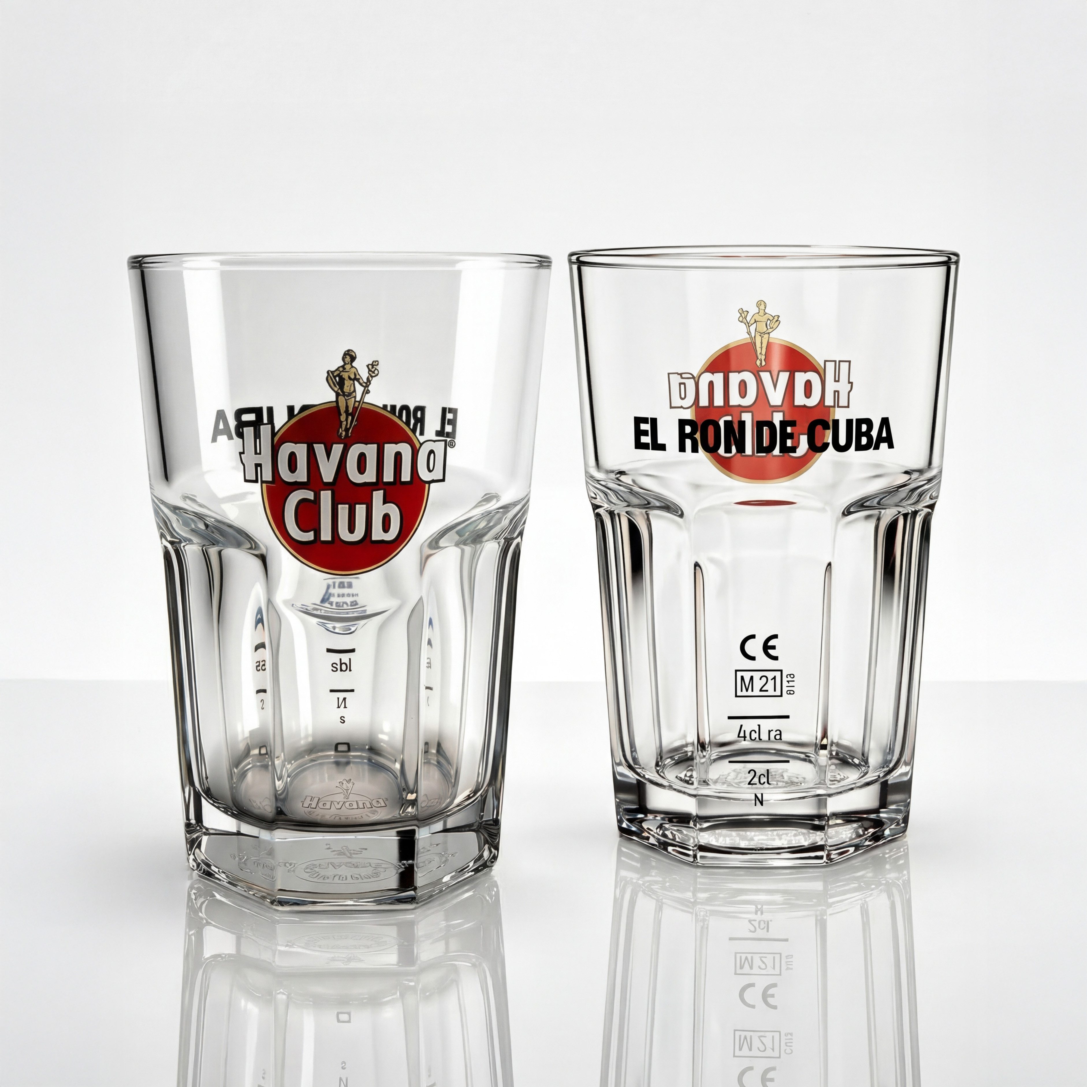 rastal Longdrinkglas Longdrinkgläser 2er Set Havana Club Motiv, geeicht 2+4 cl, 2-tlg.