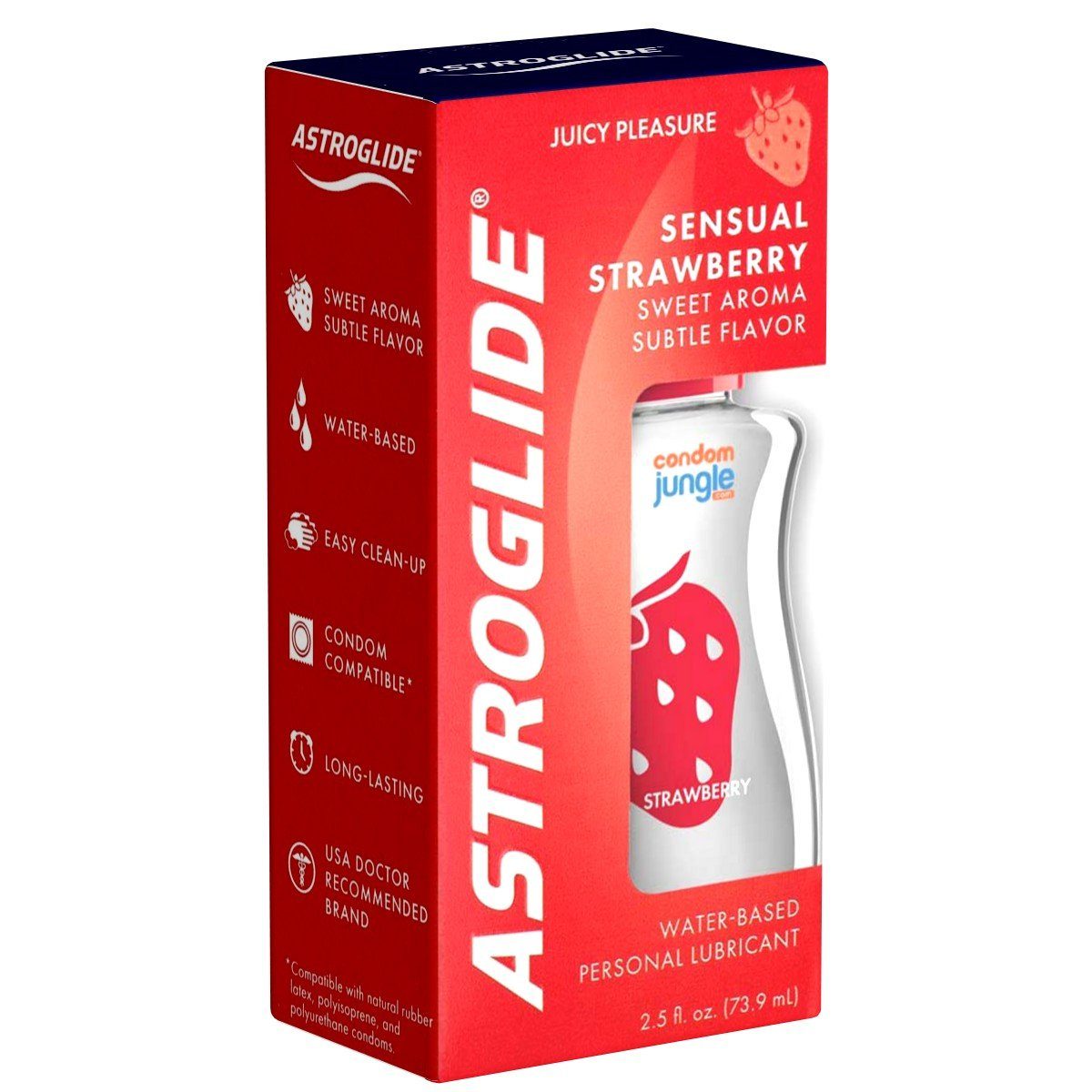 ASTROGLIDE Gleitgel Sensual Strawberry - fruchtig süßes Aroma-Gleitgel Flasche mit 74ml, mit Erdbeergeschmack, auf Wasserbasis und für Veganer geeignet mehr