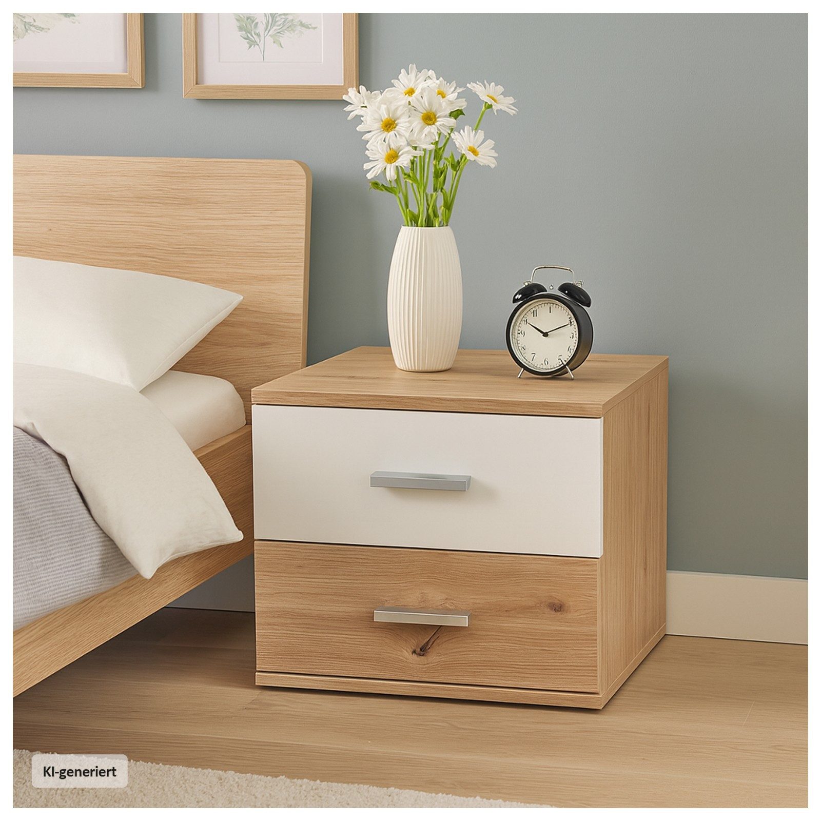 HTI-Living Nachtschrank Nachtkommode mit 2 Schubladen 2er-Set Nachttisch (Set, 2 Nachtschränke) Nachtkommode