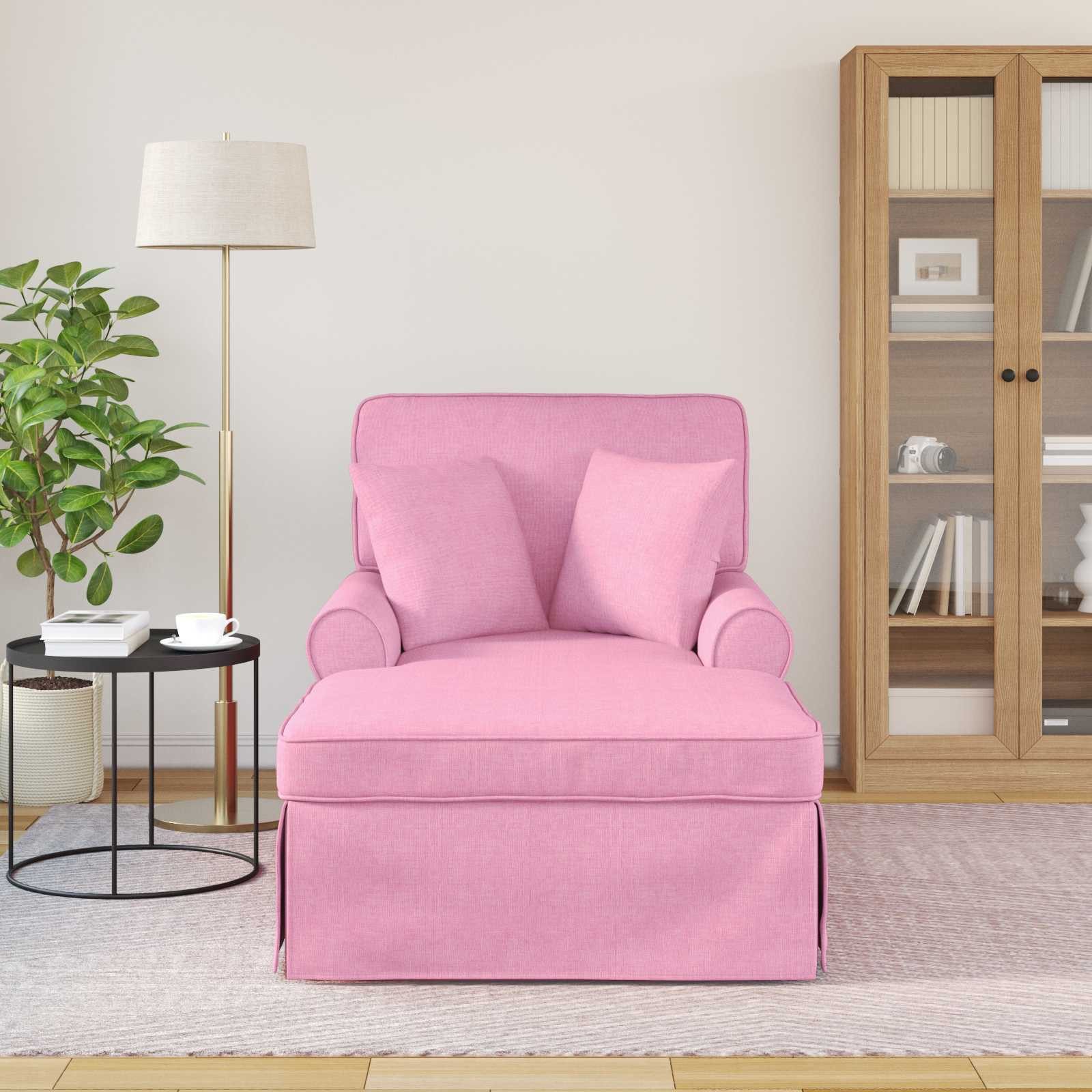 vidaXL Chaiselongue Chaise Lounge mit Rock 3 stk. Rosa Stoff 91 x 157 x 91 cm, 3 Teile