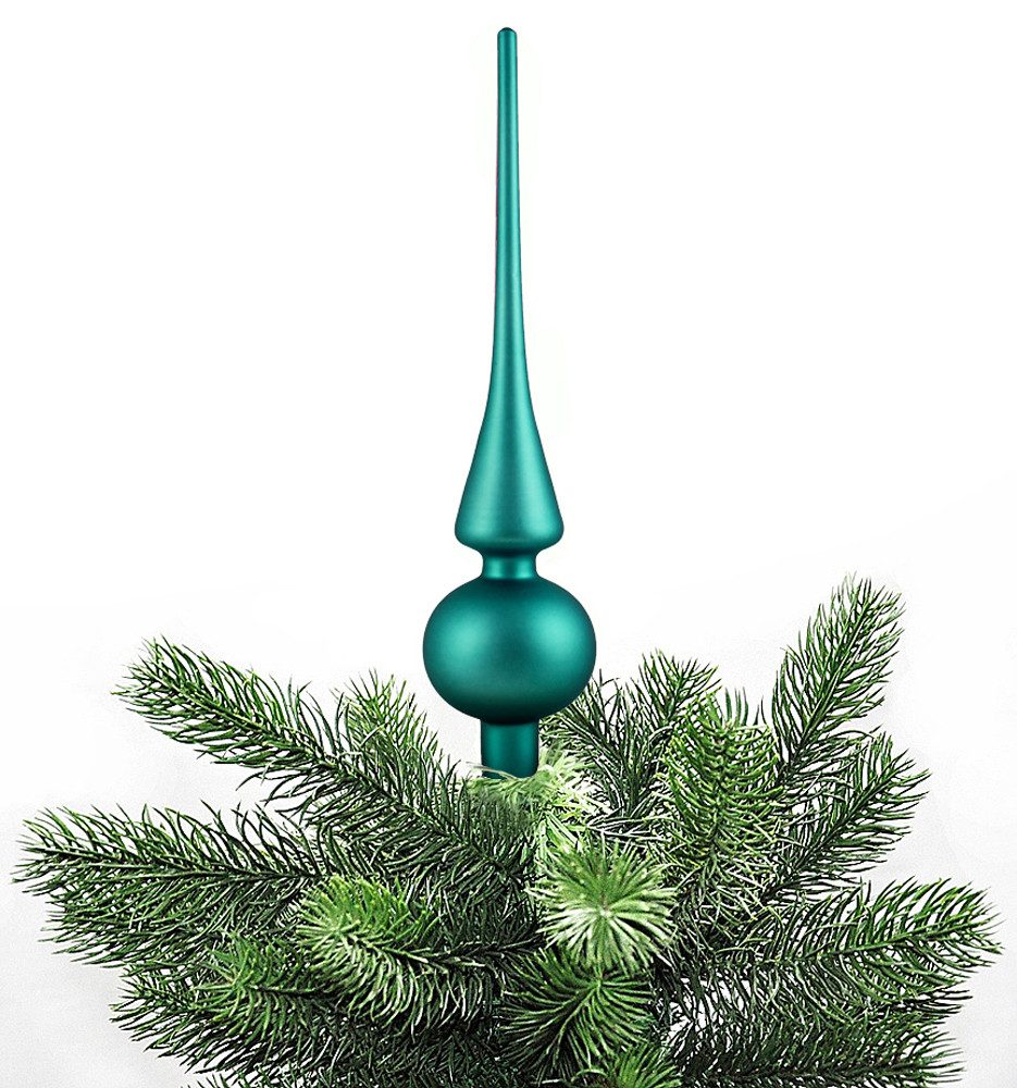 JACK Christbaumspitze Christbaumspitze Echt Glas 26 x 6 cm Matt Glanz Weihnachtsbaum Spitze, Baumspitze aus Echt Glas, inklusive praktischer Aufbewahrungsbox
