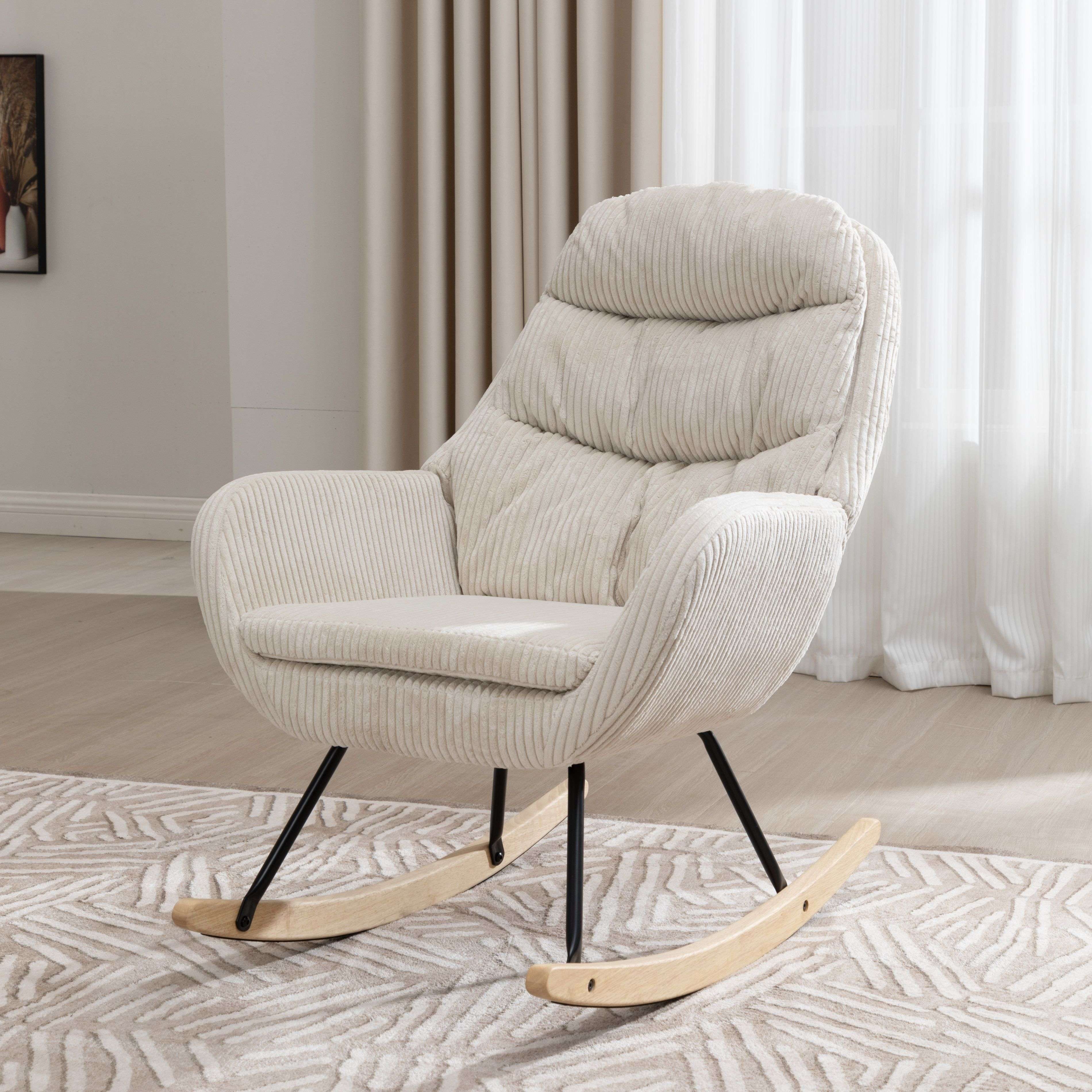 STILVORA Schaukelstuhl Schaukelsessel cord,wohnzimmer Relaxsessel mit Tasch günstig online kaufen