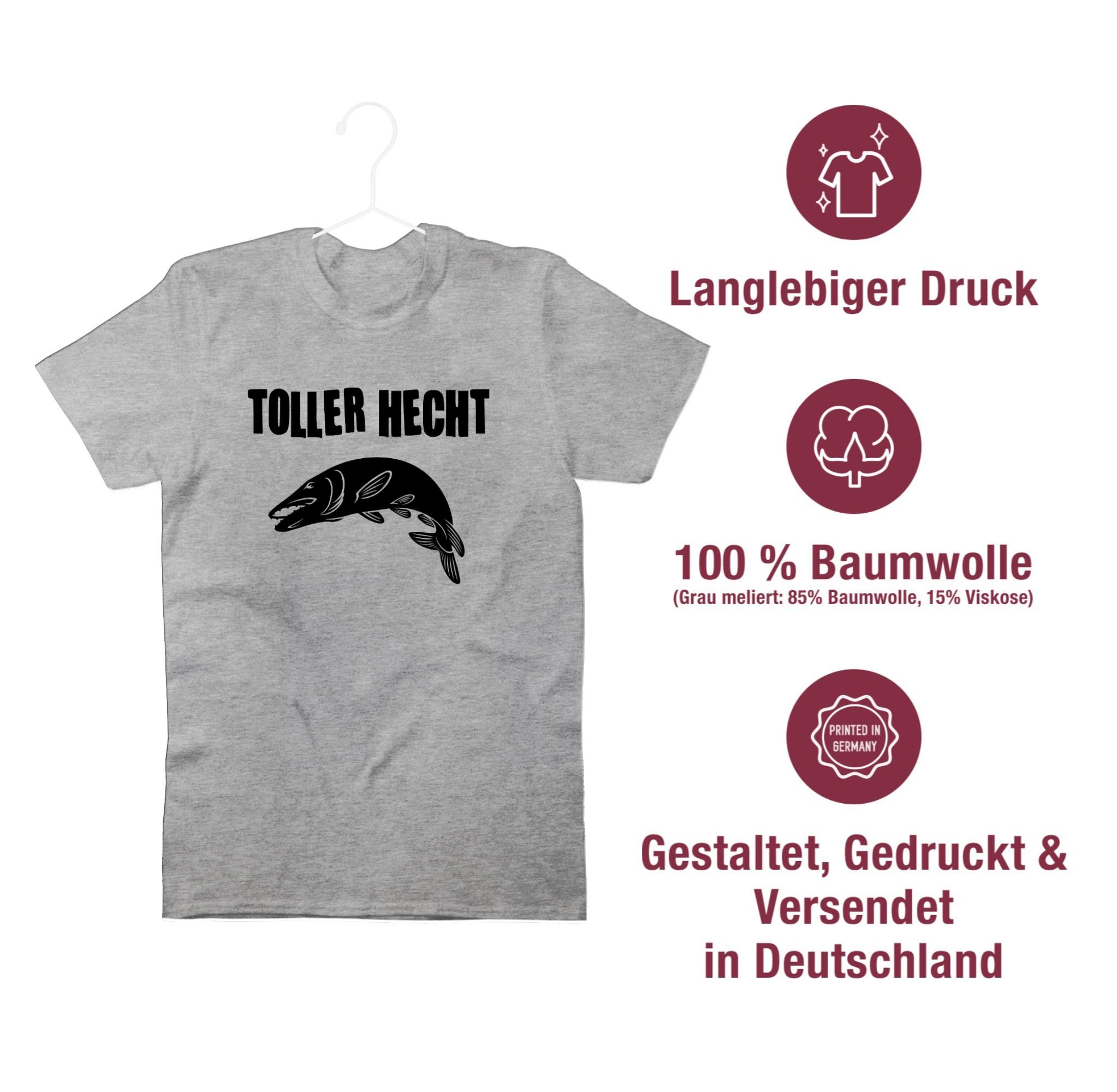 meliert Geschenke Toller Hecht Grau 2 Angler Shirtracer T-Shirt