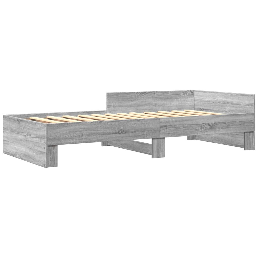 vidaXL Bett Bettgestell Grau Sonoma 90x200 cm Holzwerkstoff
