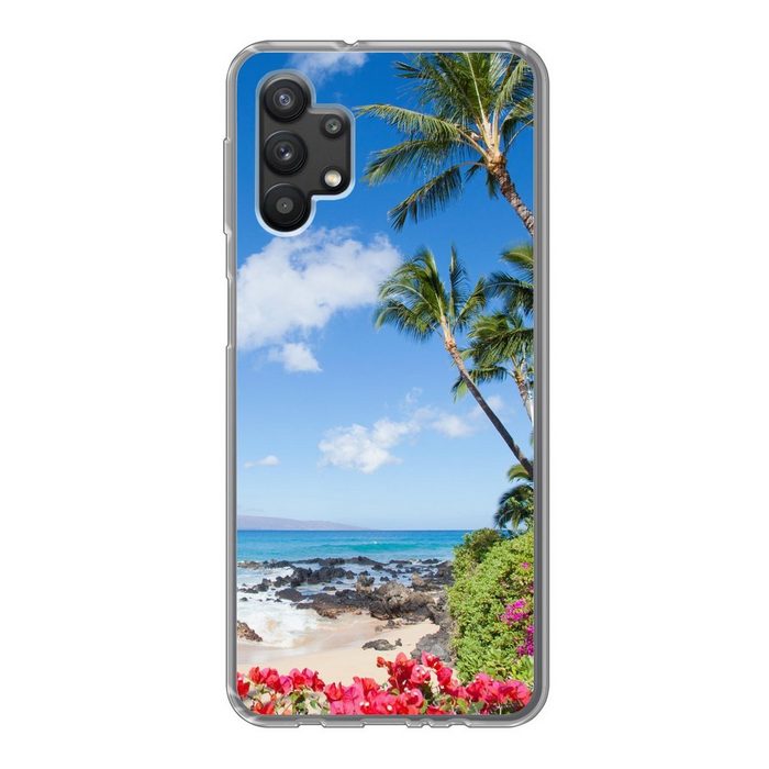 MuchoWow Handyhülle Bunte Blumen auf der tropischen Insel Maui Handyhülle Samsung Galaxy A32 5G Smartphone-Bumper Print Handy
