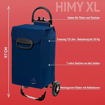 linovum Einkaufstrolley Einkaufstrolley Shoppingwagen Himy XL in blau mit 78 Liter Fassung
