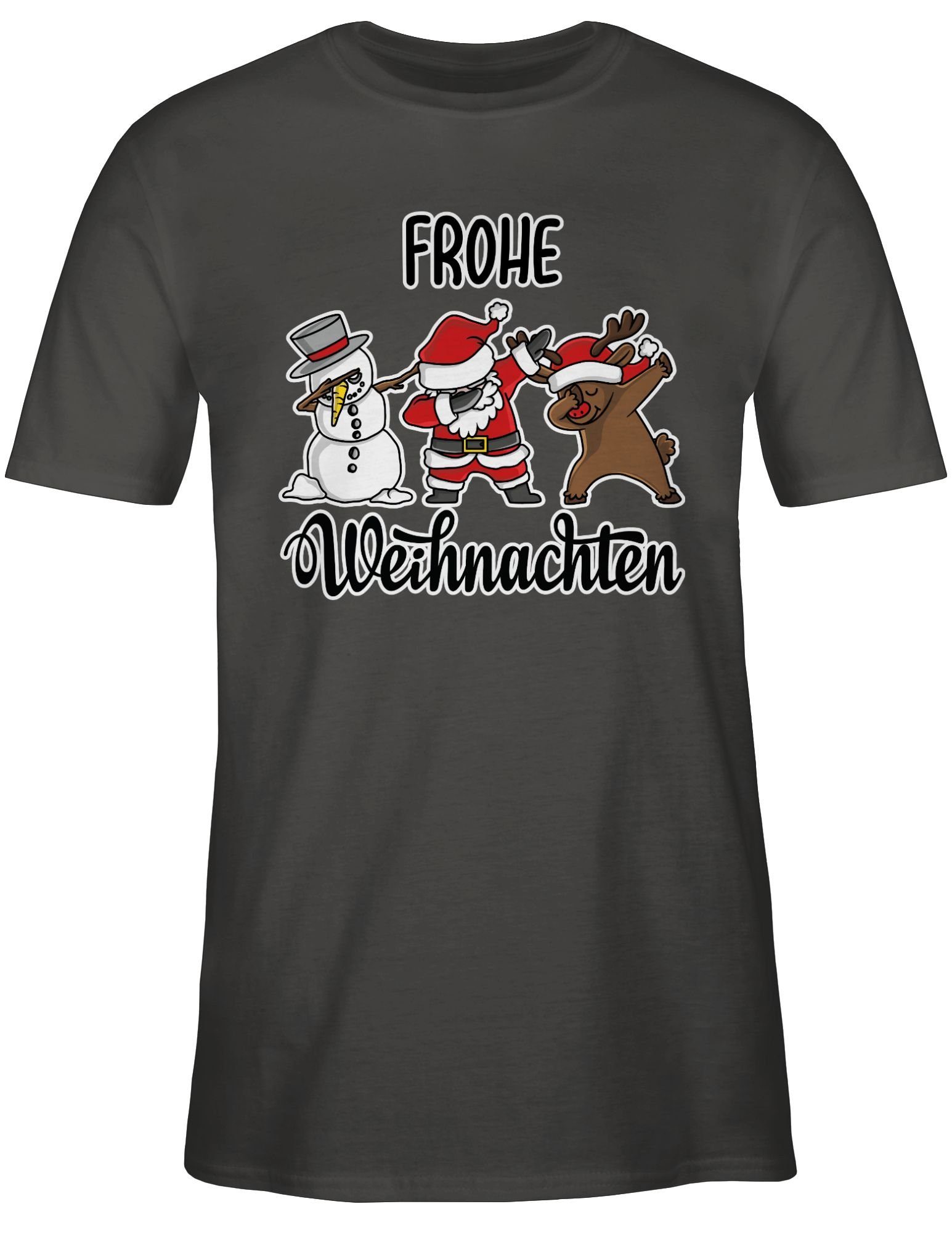 Dabbing Frohe Shirtracer Dunkelgrau 03 T-Shirt Weihnachten Weihachten Kleidung