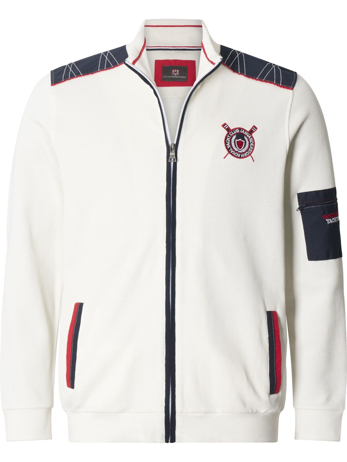 Jan Vanderstorm Sweatjacke ATLI mit trendigen Kontrasten