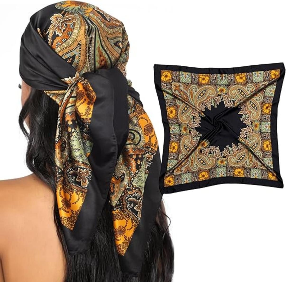 Zaewry Halstuch 90x90cm Kopftuch Bandanas Haartuch für Damen
