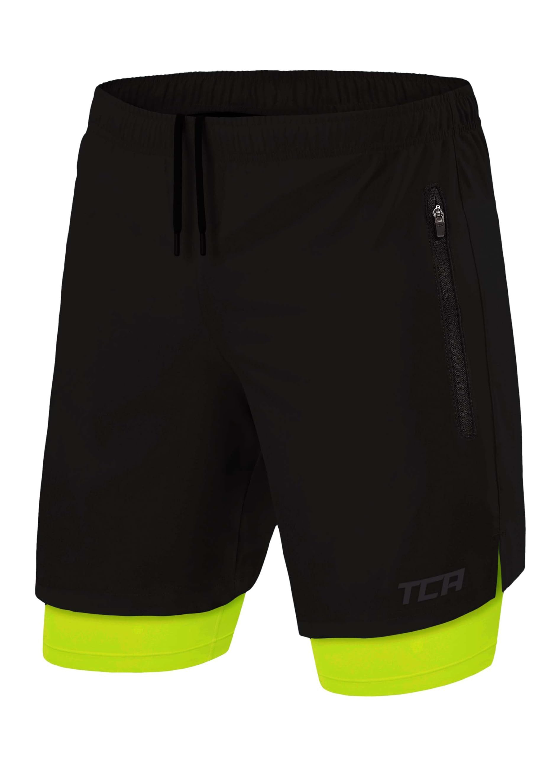 TCA Trainingsshorts TCA Herren 2-in-1 Laufhose mit Kompressionshose - Schwa günstig online kaufen