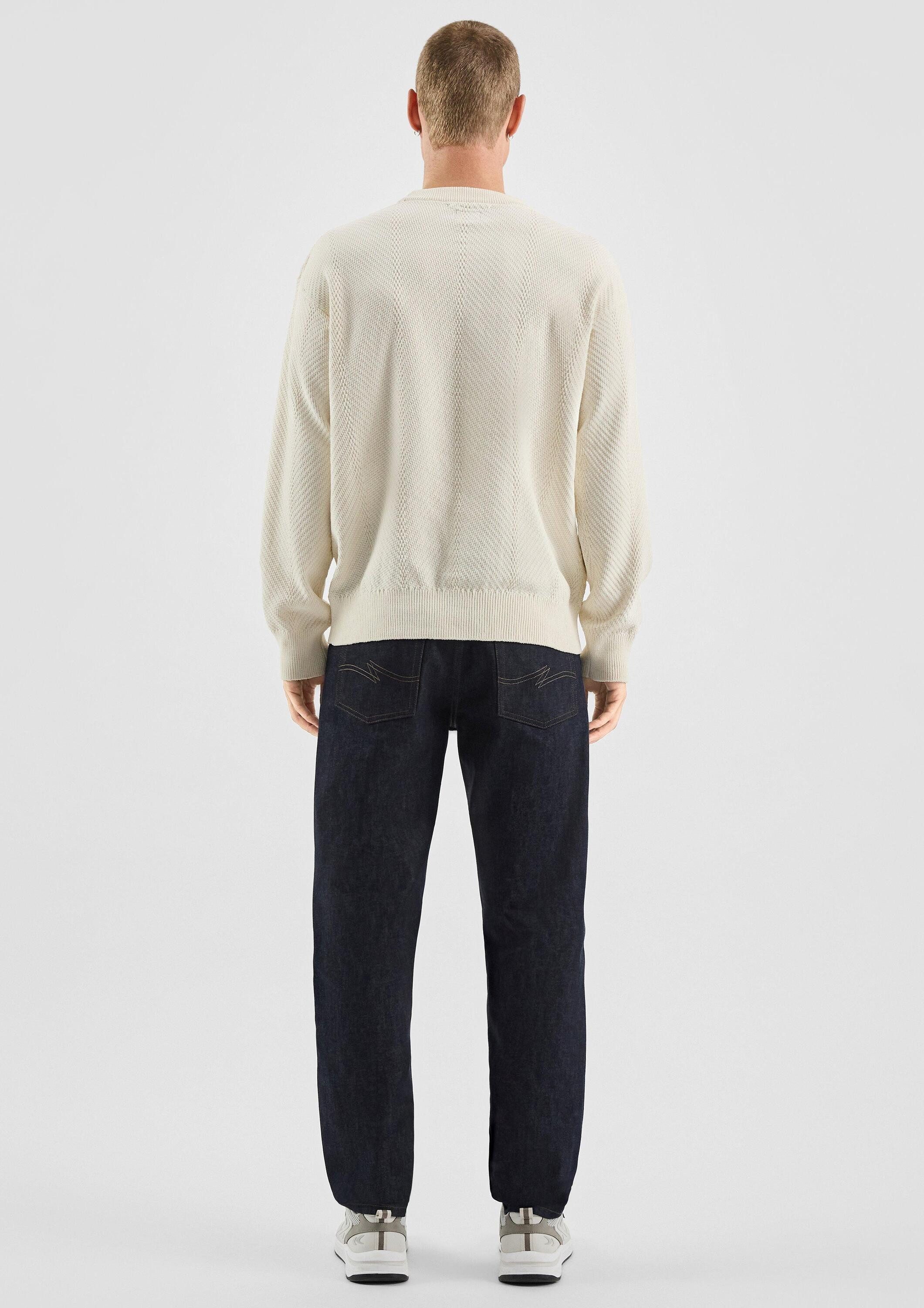 QS Longpullover Strickpullover Strukturierter Strickpullover
