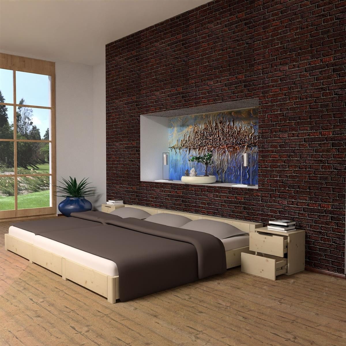 TUGA-Holztech Massivholzbett Familienbett "Familien-Nesterl" 270 200 günstig online kaufen