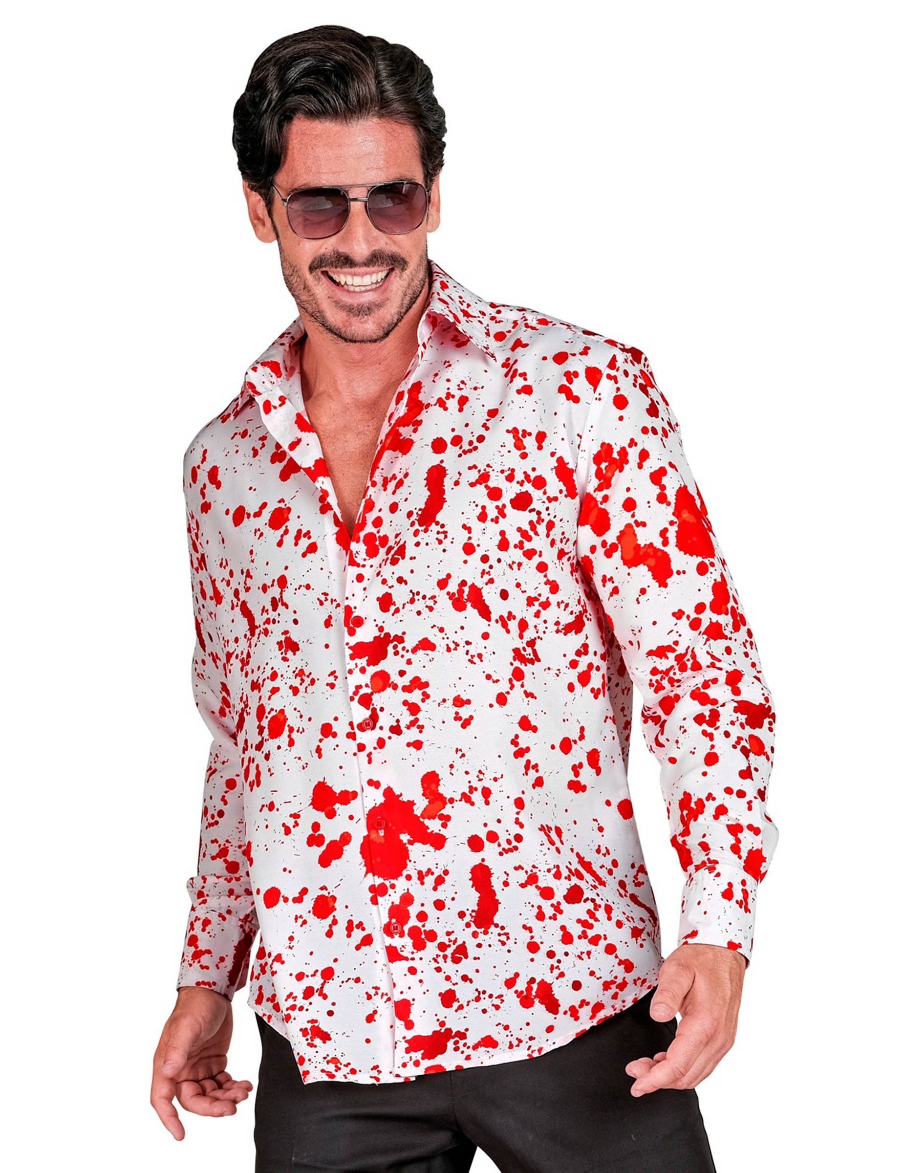 Widmann S.r.l. Kostüm Blutbeflecktes weißes Hemd für Herren Halloween