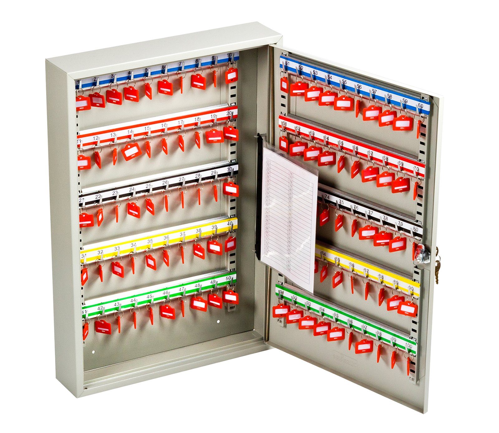 ProfiOffice Schlüsselkasten OfficeForce Schlüsselkasten Office für 100 Schlüssel, Zylinderschloss, Register