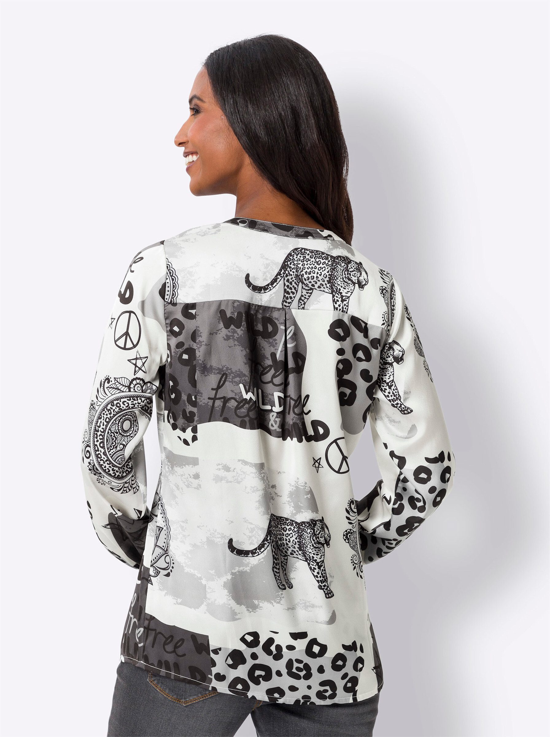 heine Klassische Bluse Druckbluse Langarm