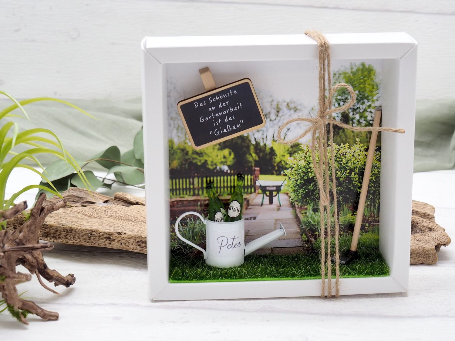 ZauberDeko Geschenkbox Geldgeschenk Personalisiert Vatertag Garten Bier Gutschein Garten