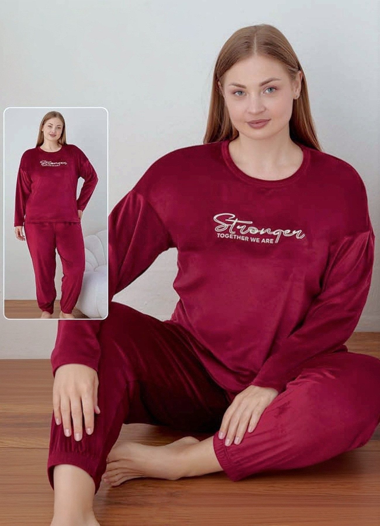 fashionshowcase Schlafanzug Hausanzug aus Samt - günstig online kaufen