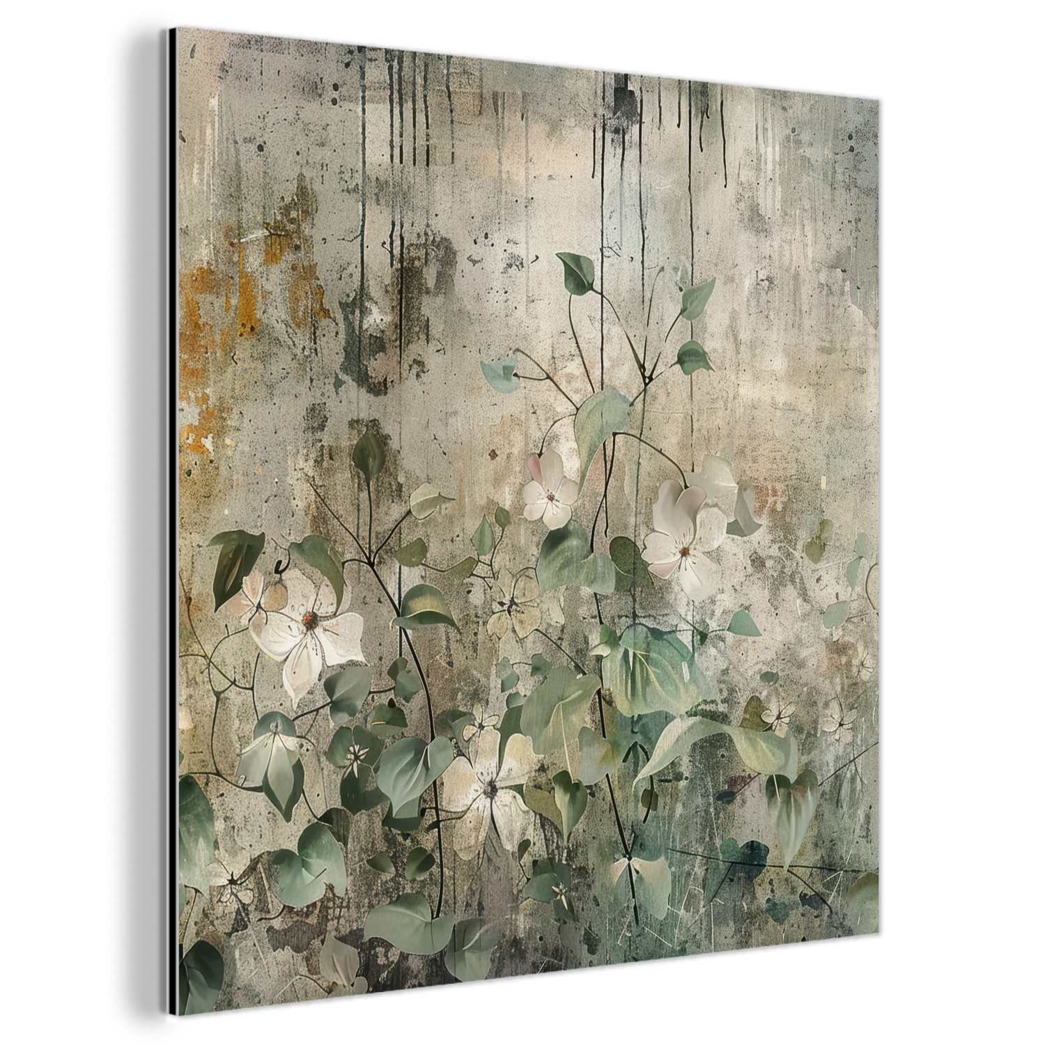 MuchoWow Metallbild Blumen - Blätter - günstig online kaufen