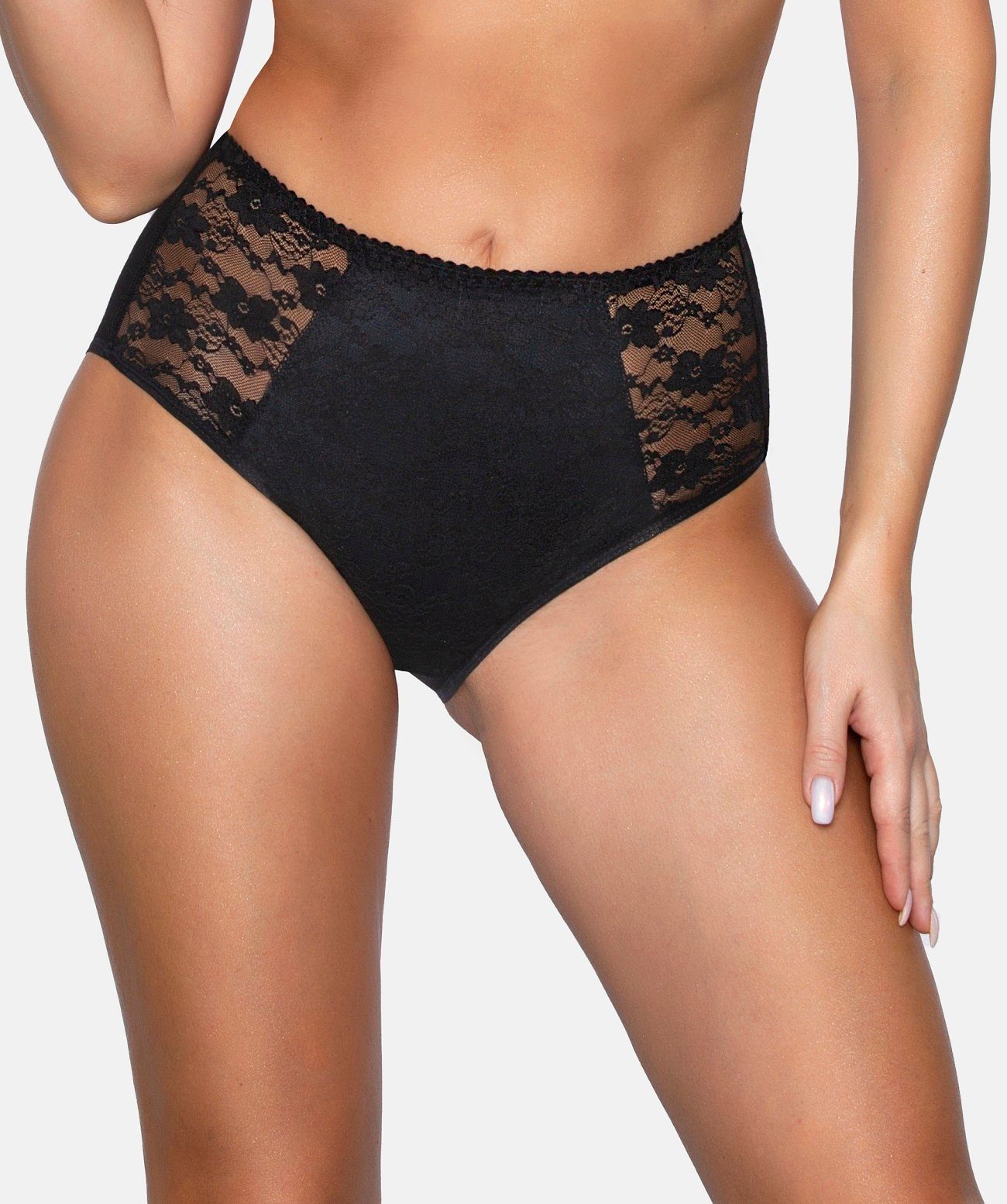 Babell Formslip mit wunderschöner, floraler Spitze - Miederslip Shape schwarz