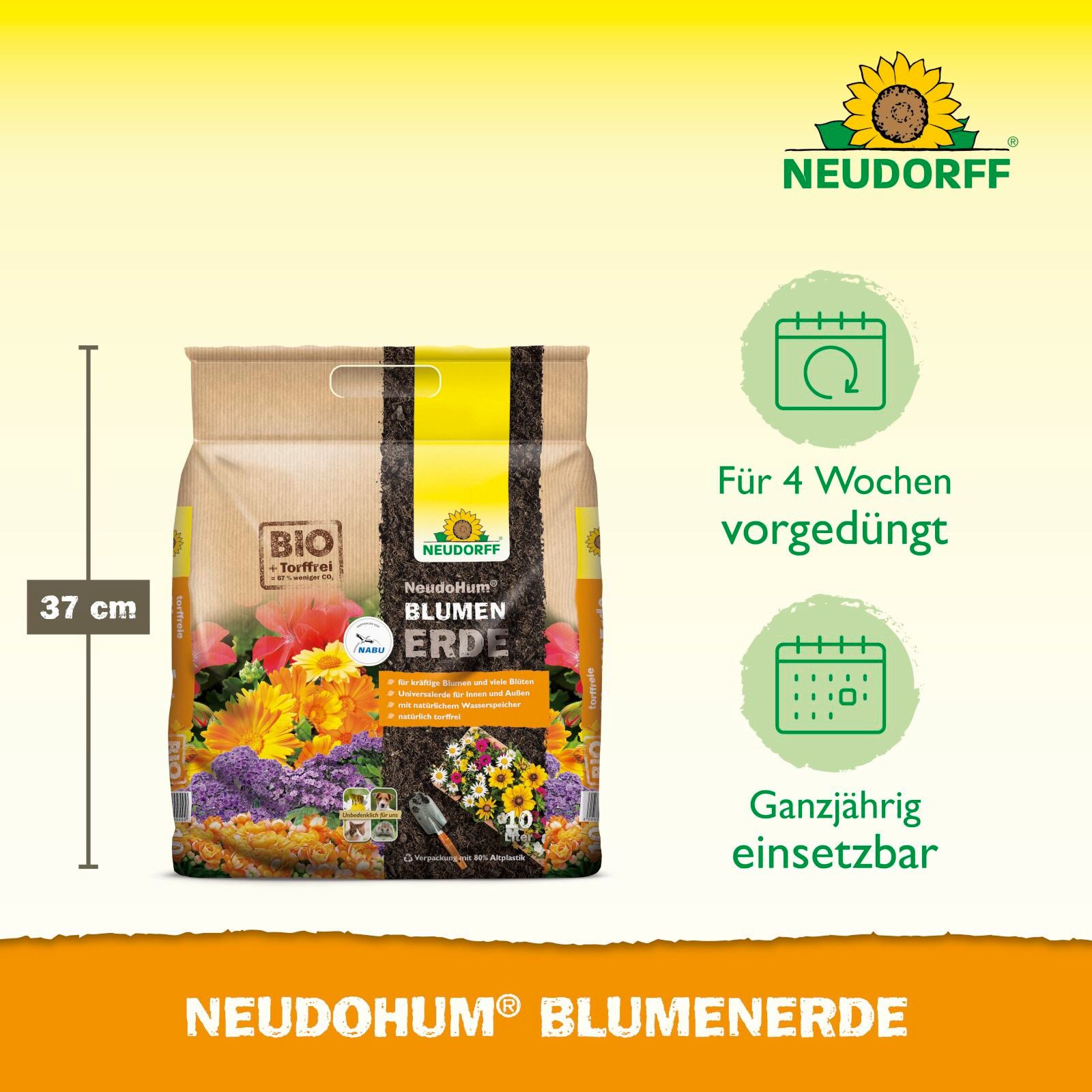 Neudorff Pflanzerde NeudoHum BlumenErde 10 Liter