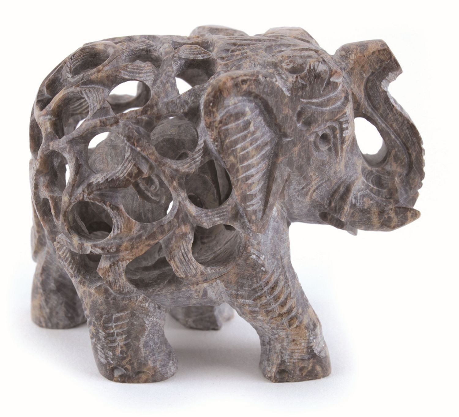 El Puente Tierfigur Deko-Figur "Elefant mit Baby", Handmade, Fair Trade