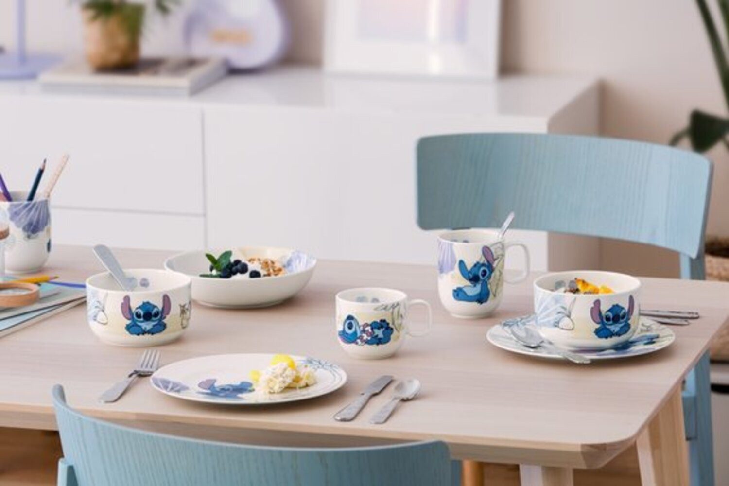 Villeroy & Boch Kindergeschirr-Set Disney Stitch Ess-Set 6er Set (6-tlg), Porzellan