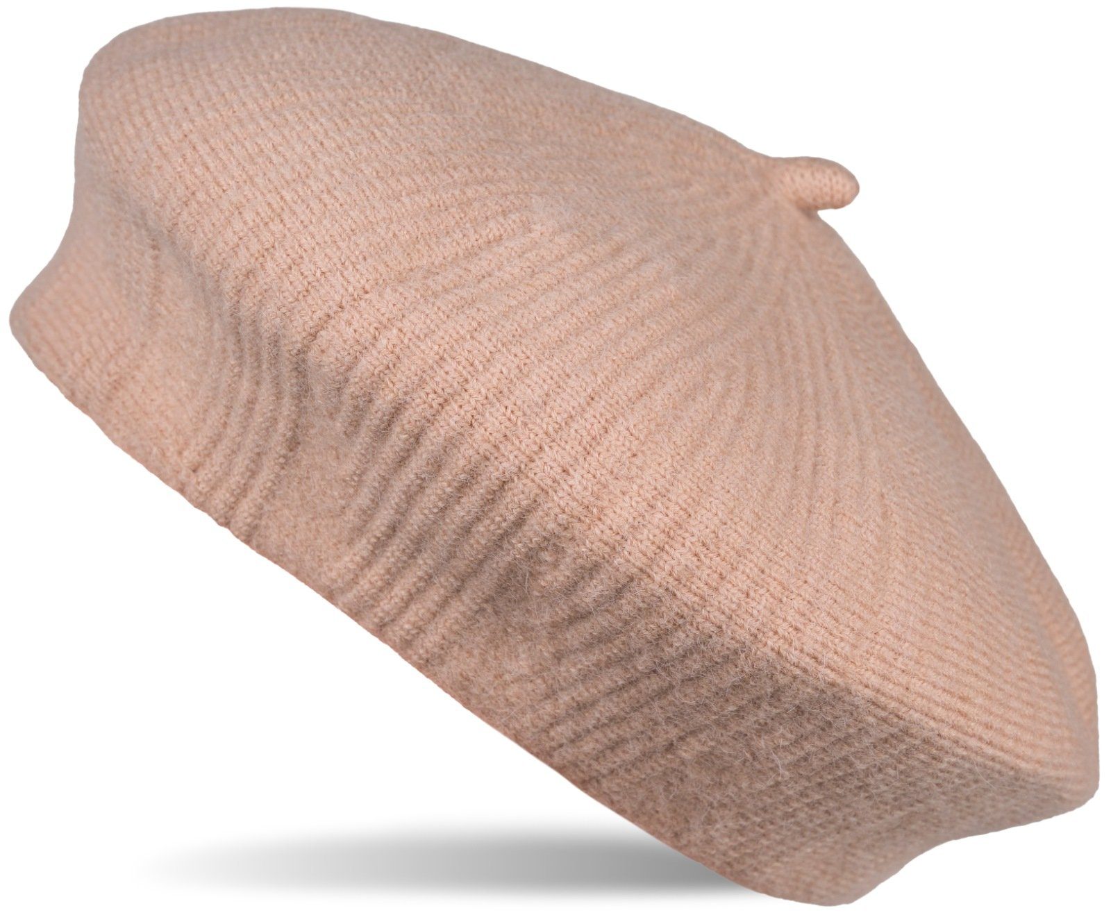 styleBREAKER Baskenmütze Feinstrick Baskenmütze mit Streifen Muster (1-St) günstig online kaufen