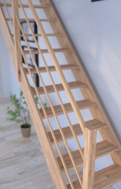 Starwood Raumspartreppe Wangentreppe Rhodos in gerader Ausführung-Eiche-Holz-Holz Design